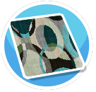 Blue and Grey circles rug