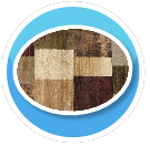 Square patches round rug