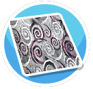 Purple and silver swirl rug
