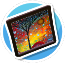 Colorful tree small painting