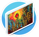 Vibrant city canvas