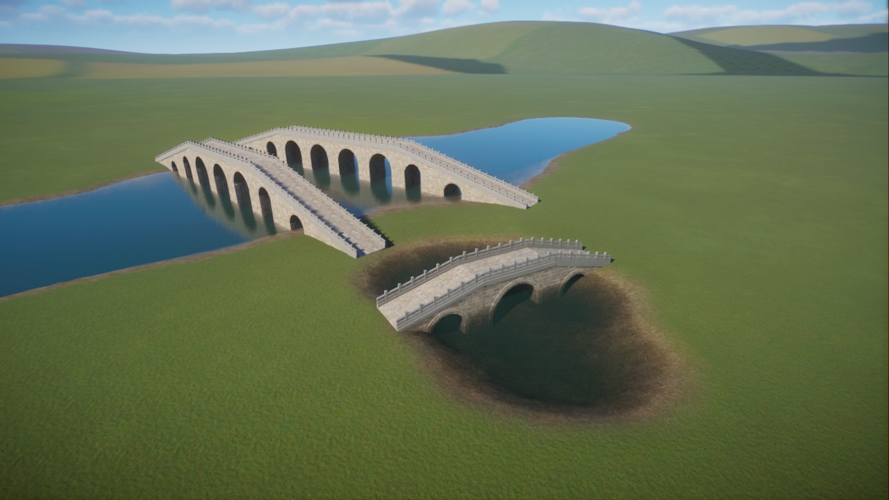 3 modular stone bridges