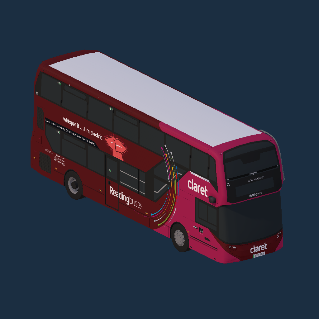 Reading Buses 21 RG21 ZEB Claret 21 Livery