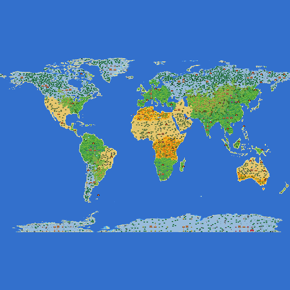 world map with many countries!