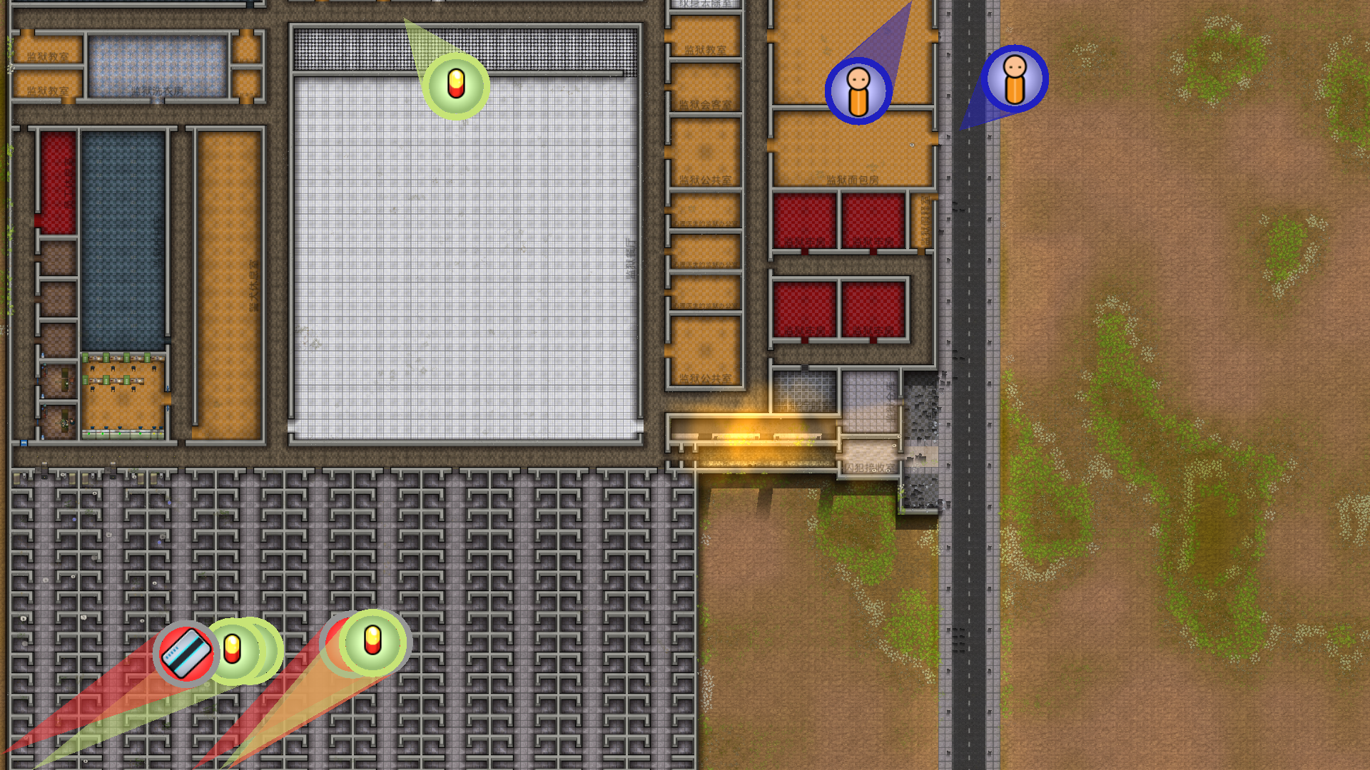 Senior military officials inspect a high-security prison