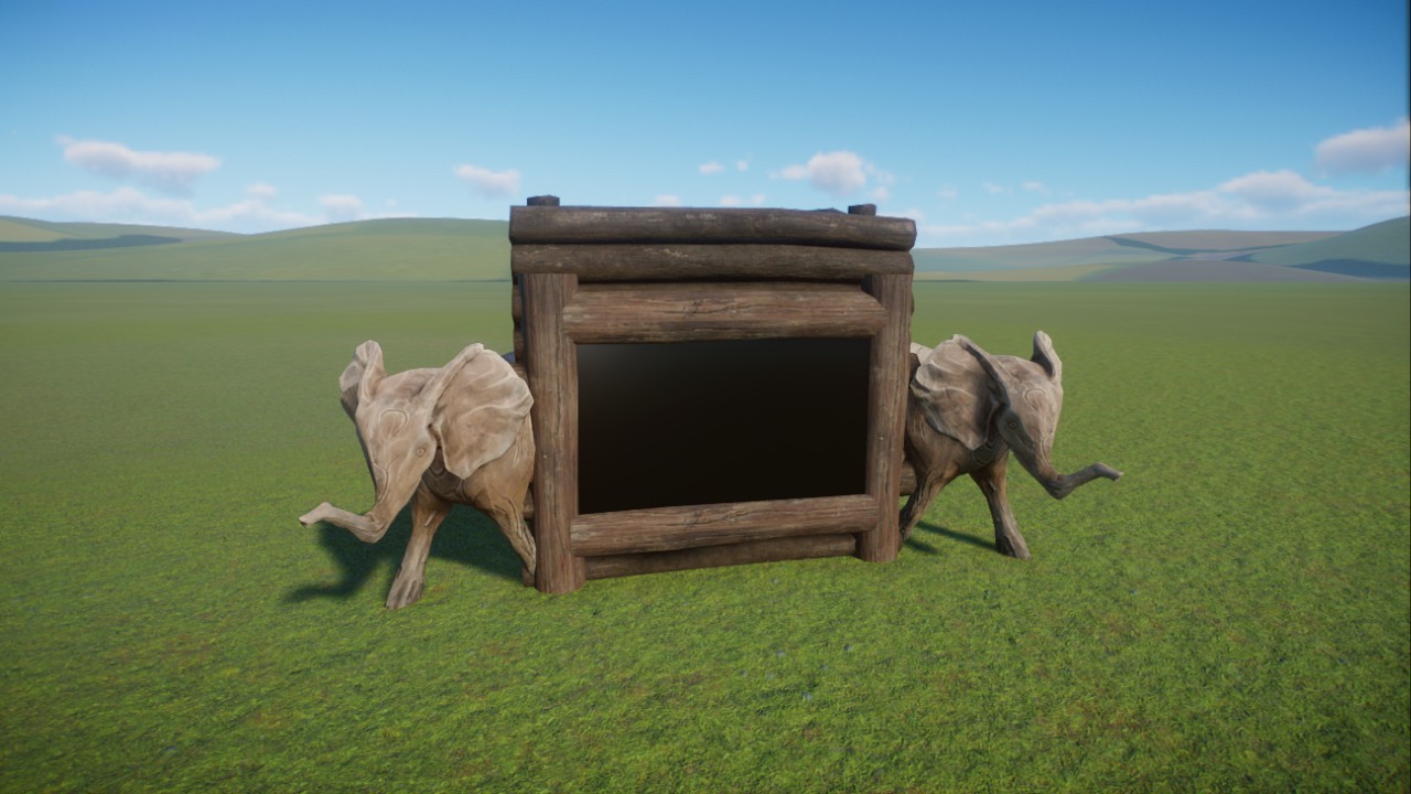 Information board with elephants / Informační tabule se slony