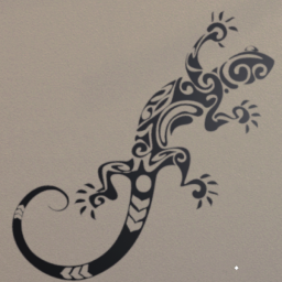 50cmx50cm Black Gecko Wall Cutout