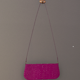 Hanging Purse Magenta Alligator Leather