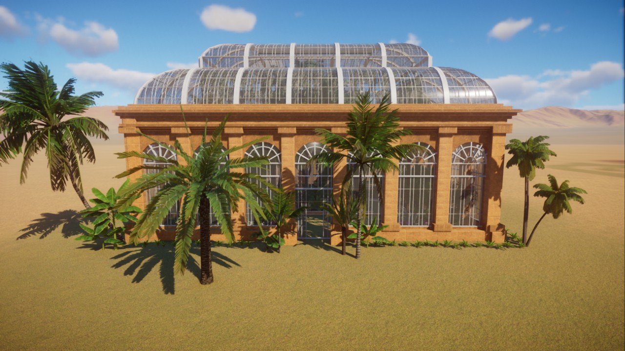 Edinburgh styled greenhouse (outfitted with tropical flora)