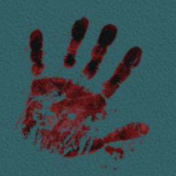 Bloody Left Handprint Angle Right Decal