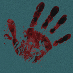 Bloody Right Handprint Angle Right Decal