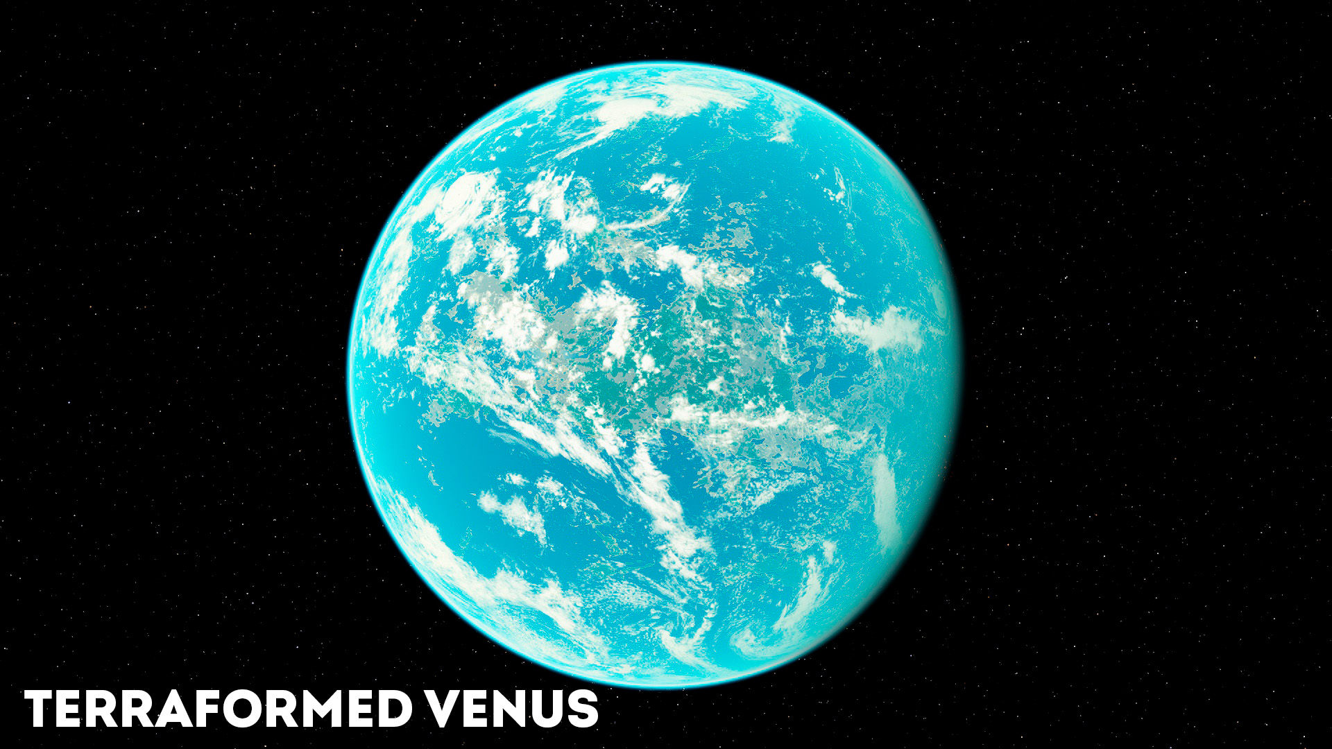 Terraformed Venus Earth Moon
