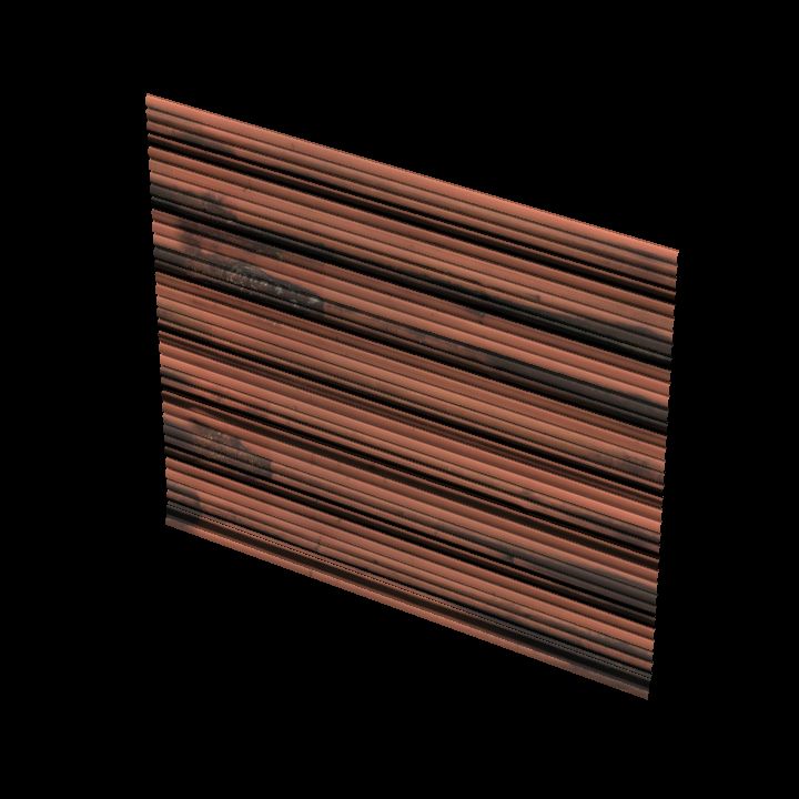 Corrugated wall 2x1 rusty #7
