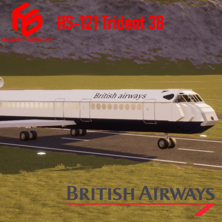 Softbody AIR LINER Hawker Siddeley HS-121-3B Trident British Airways