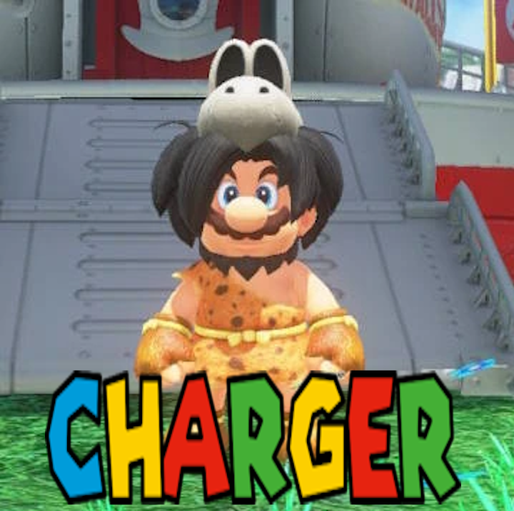 Caveman Mario Over Charger
