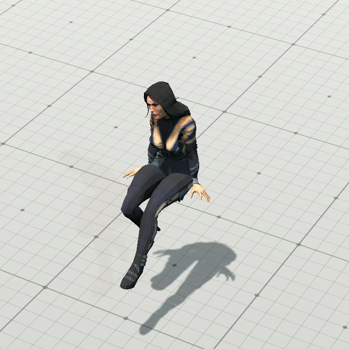 Woman Sitting Swinging Legs