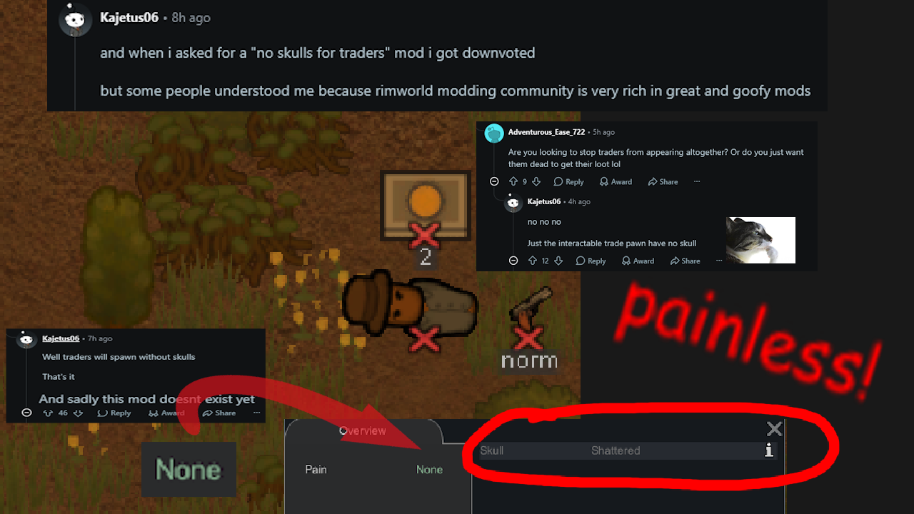No Skulls for Traders mod preview for RimWorld