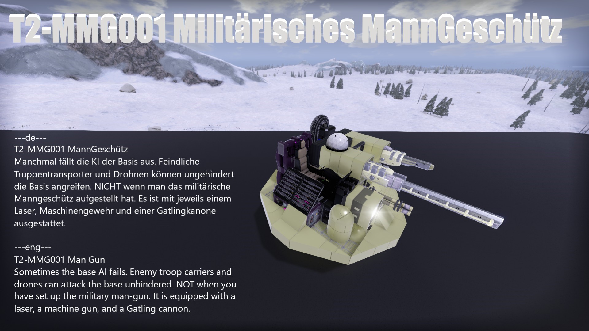 01T2-MMG001 MannGeschütz