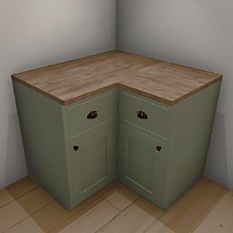 Rosemary Kitchen standing corner cabinet 100 cm - Sage green