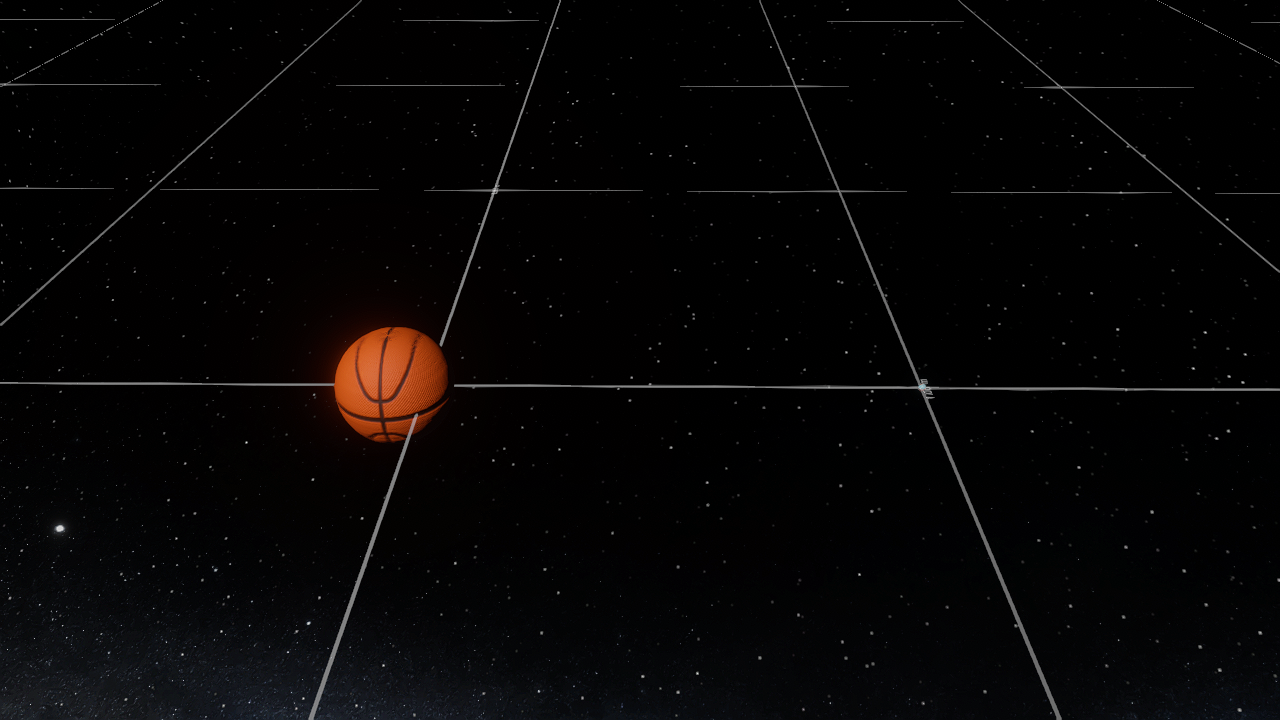 Basketball and marble at 1m.