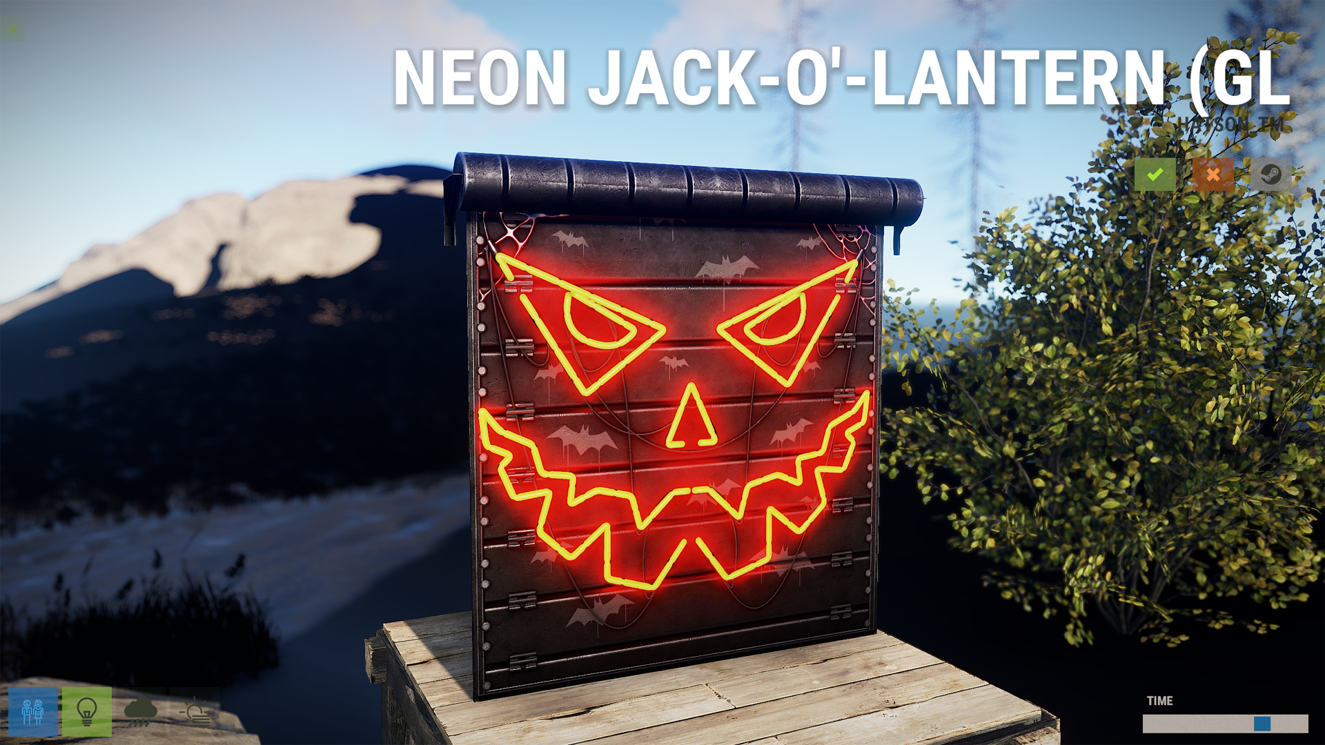 Neon Pumpkin Garage Door