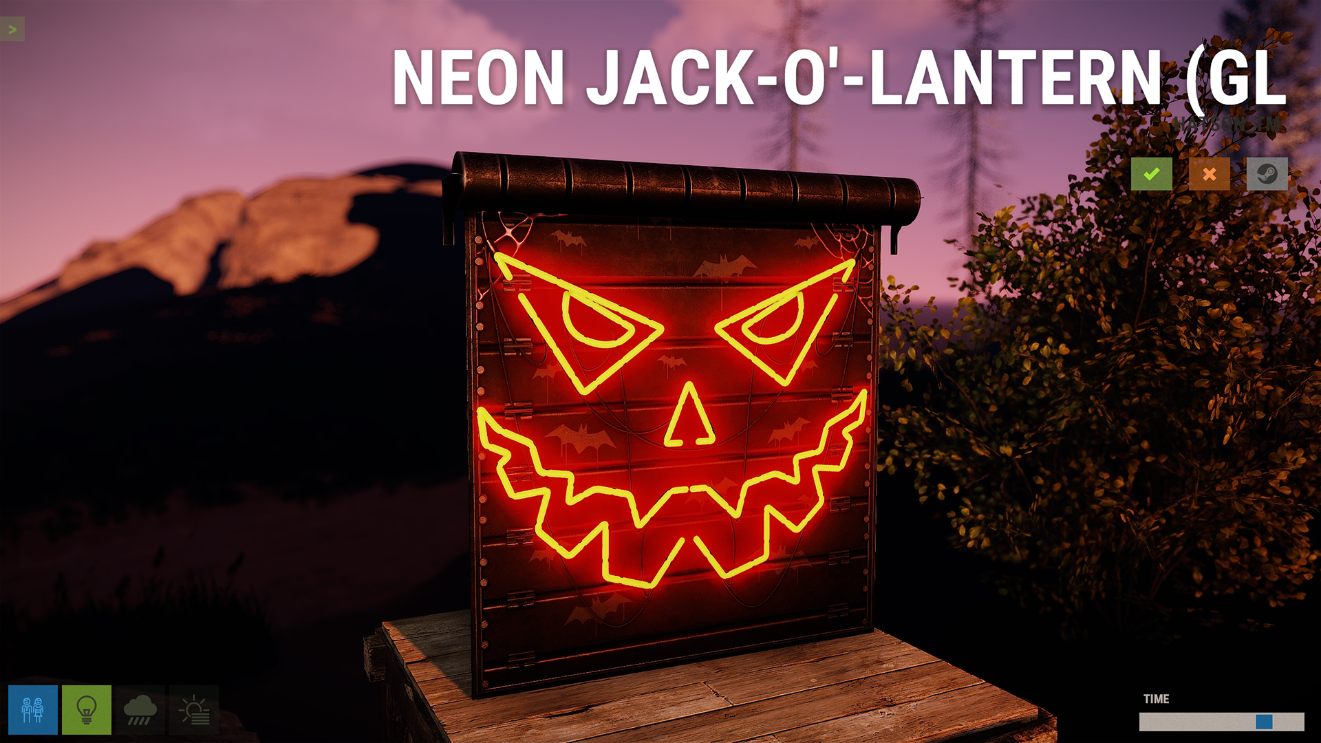 Neon Pumpkin Garage Door