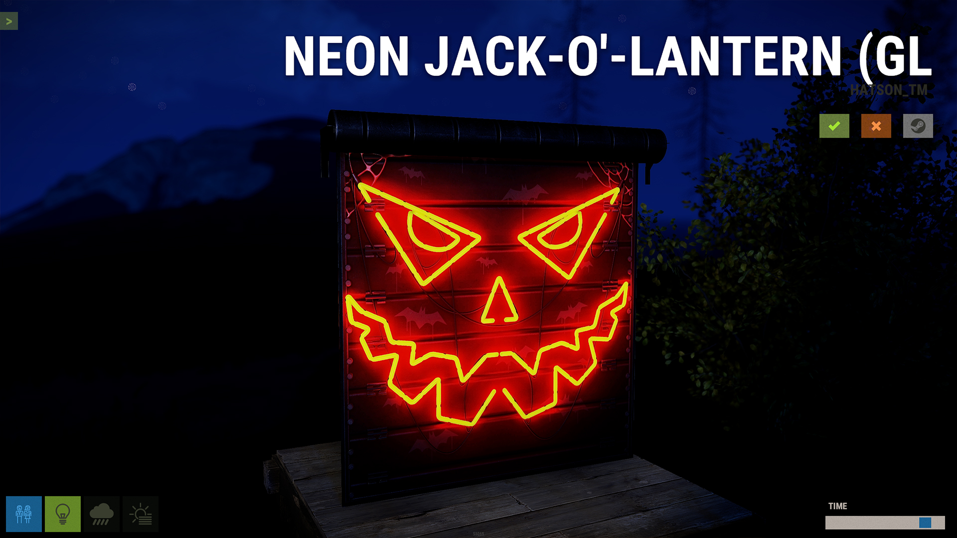 Neon Pumpkin Garage Door