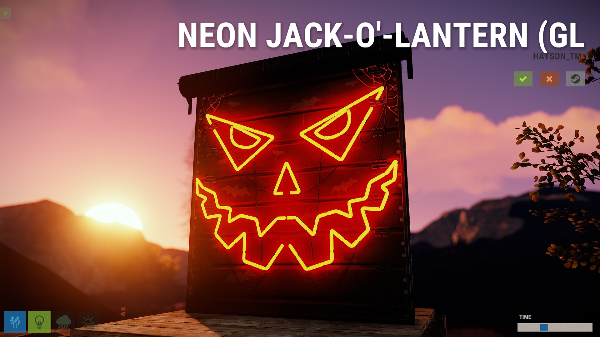 Neon Pumpkin Garage Door