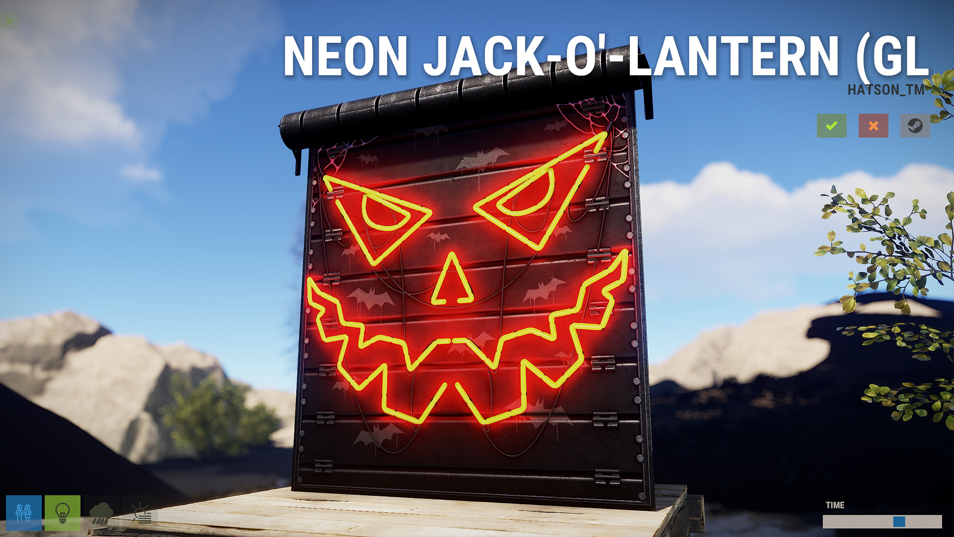 Neon Pumpkin Garage Door