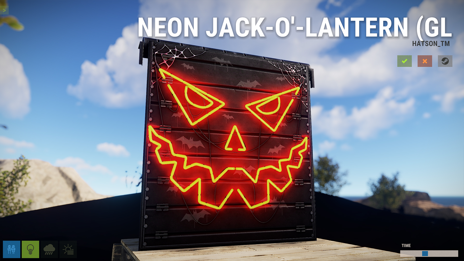 Neon Pumpkin Garage Door