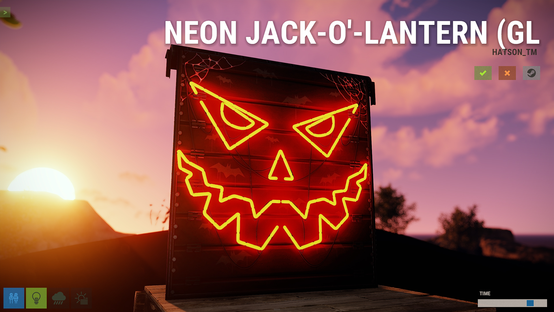 Neon Pumpkin Garage Door
