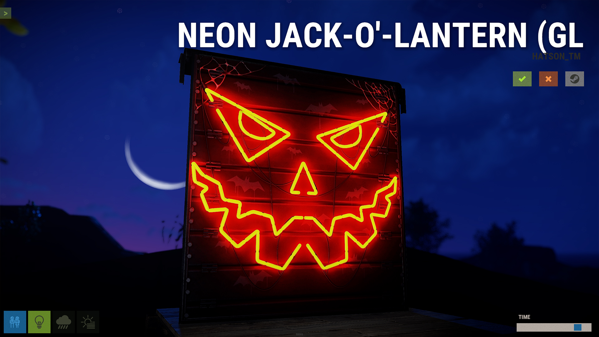 Neon Pumpkin Garage Door