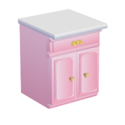 pink retro bow counter