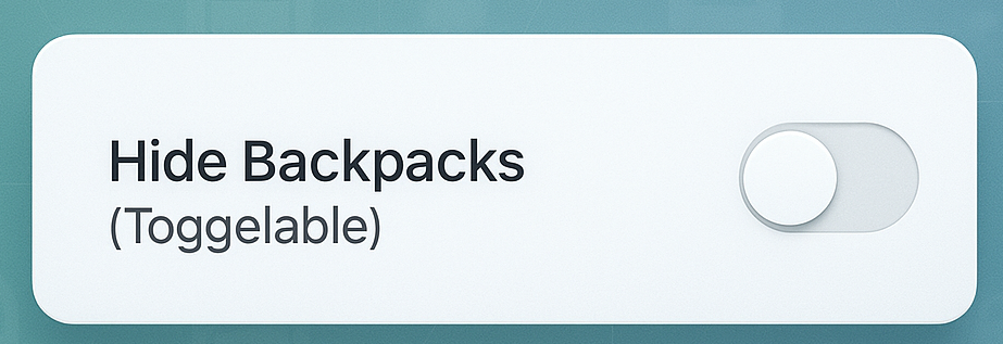 Hide backpacks(Toggle)