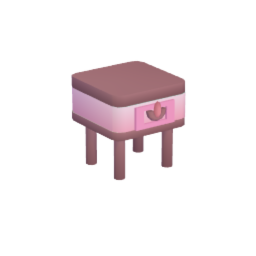 Tiny Retro Nightstand pink