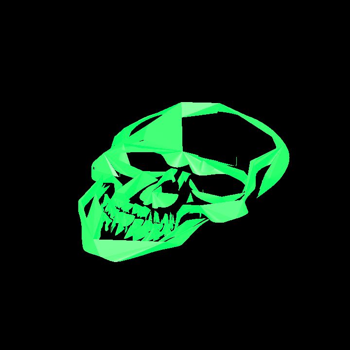A glowing sigil - green skull