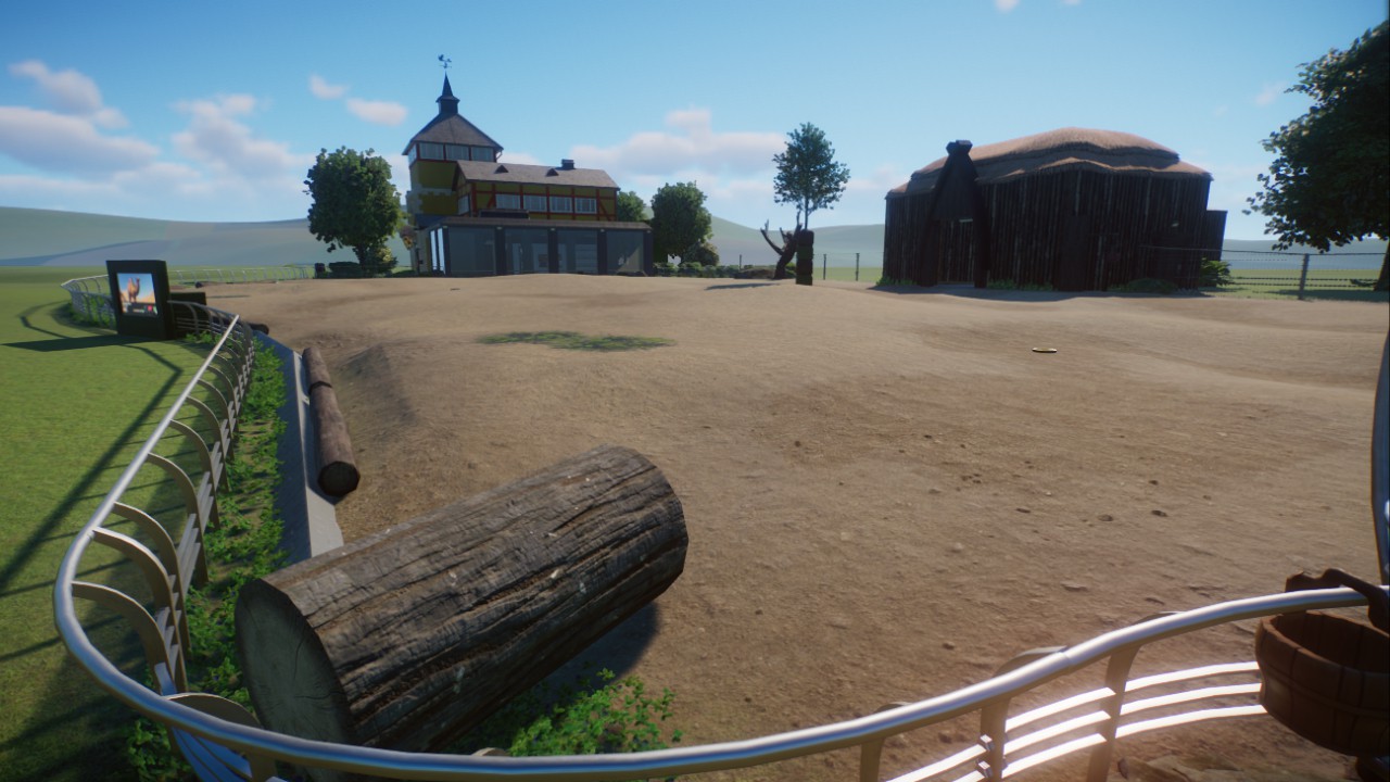 Camel / Trample habitat with restaurant (detailed, realistic)
