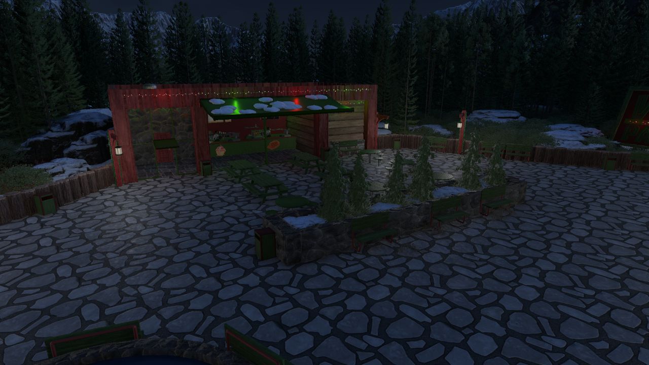 Winter Paleo Park fast food and terrace