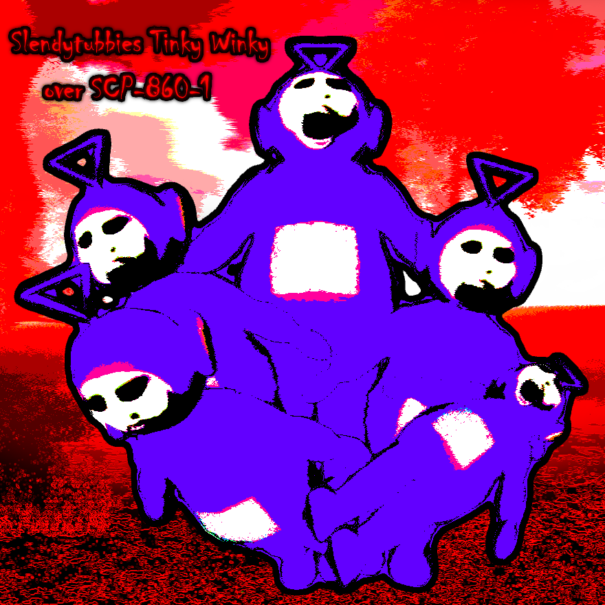 Slendytubbies Tinky Winky over SCP-860-1