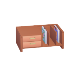 low cabinet with record shelf