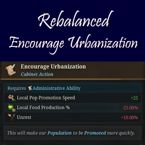 Encourage Urbanization rebalanced