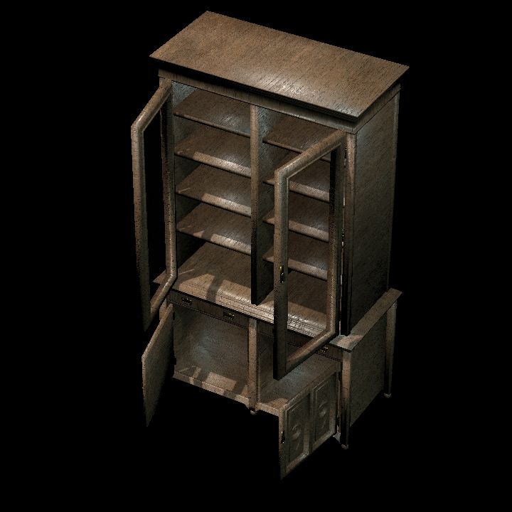 Bookcase Antique 2 Open