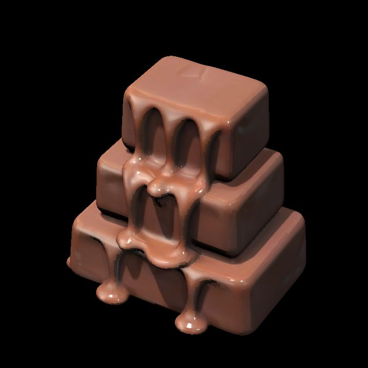 Chocolate melting pyramid stepped
