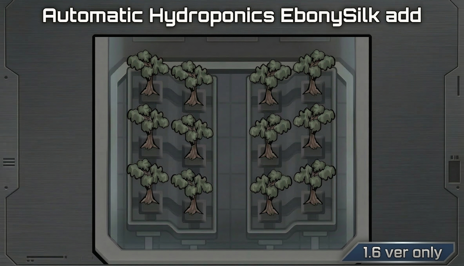Automatic Hydroponics EbonySilk addon mod preview for RimWorld