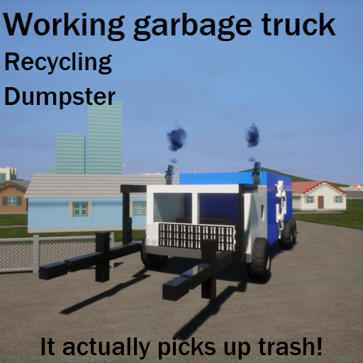 Garbage truck recycling dumpster