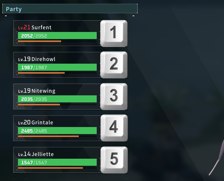 Pal Selection Direct Hotkeys - one key per party slot