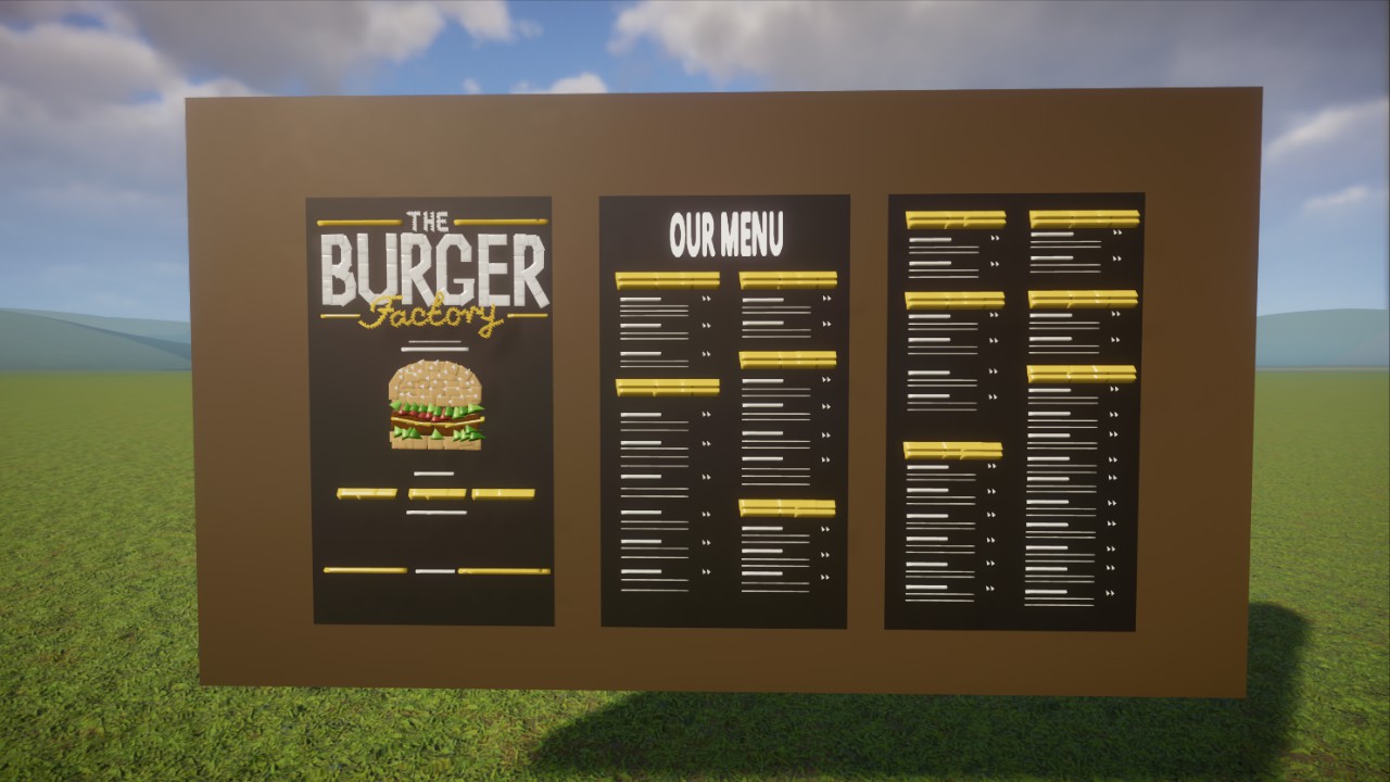 The BURGER Factory Sign / Menu by Haribo