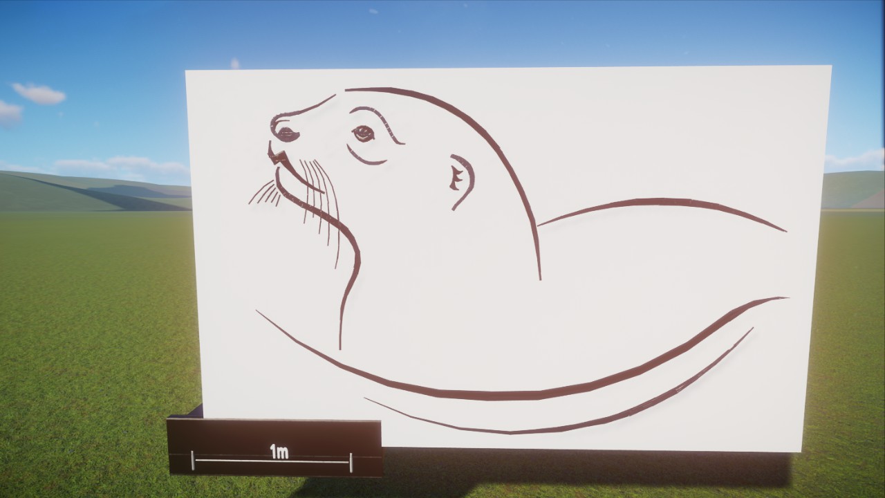 Otter Wall Drawing by Haribo