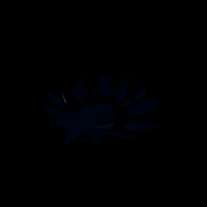A glowing sigil - black flame