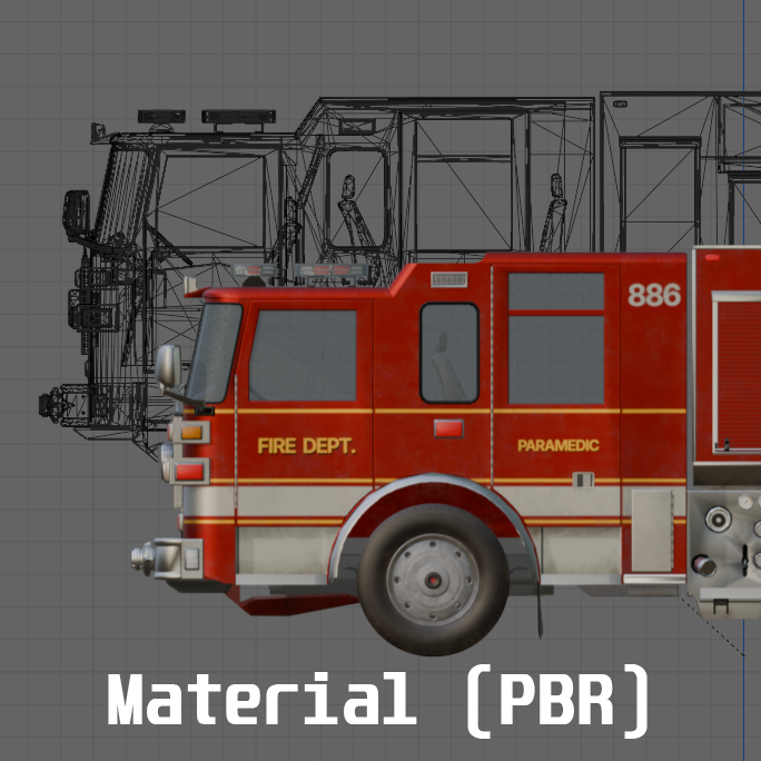 PBR Material (FireTruck) preview